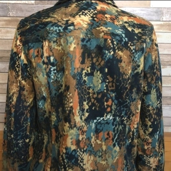 Christopher Banks Women's Jacket Leaf Print Multi Color M Petite - Picture 7 of 7